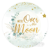 Minze Grün Wir Sind Über Der Mond Kreis Niedlich Hintergrund